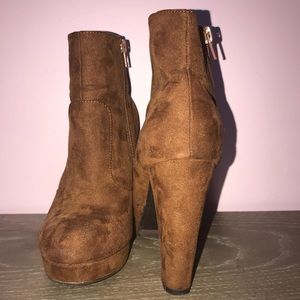 Brown Suede Booties